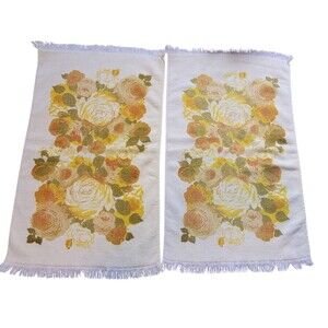 Vintage Cannon Monticello MCM Hand Towels Pair *as is